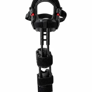 Front view of the ARDELVIO custom dog knee brace showing its support frame and adjustable straps